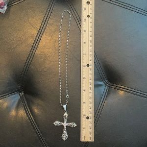 Rhinestone cross with chain